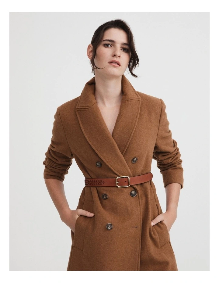 Whipstitch Leather Belt In Cinnamon 3 Whipstitch Leather Belt In Cinnamon - Image 3