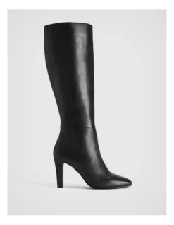 Knee High Leather Boot In Black