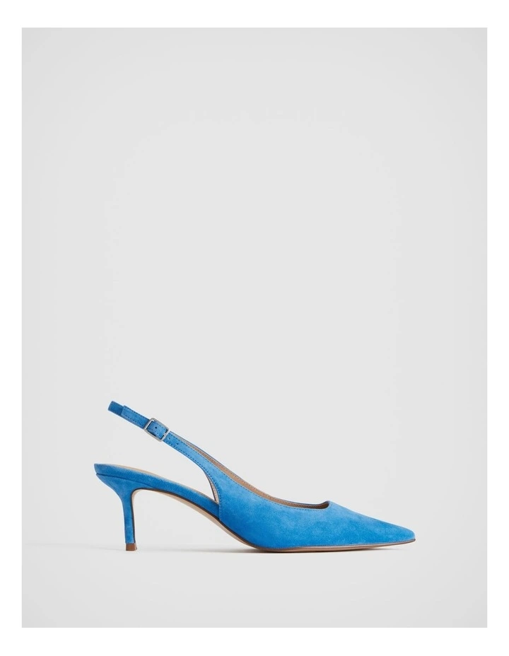 Sling Back Suede 65mm Heel In Sorrento Blue 1 Sling Back Suede 65mm Heel In Sorrento Blue
