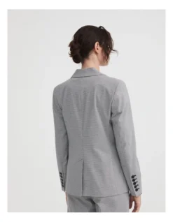 Cotton Blend Yarn Dye Single Breasted Blazer In Ash Grey -Myer Clothing Shop 993178900 4 720x928