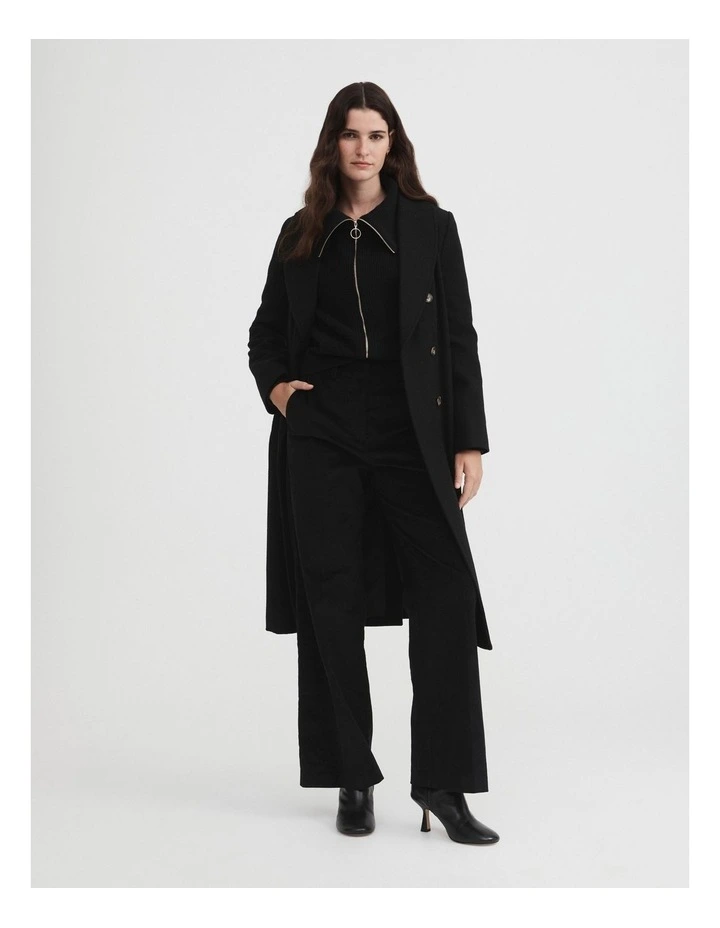 Merino Zip Through Knit In Black 2 Merino Zip Through Knit In Black - Image 2