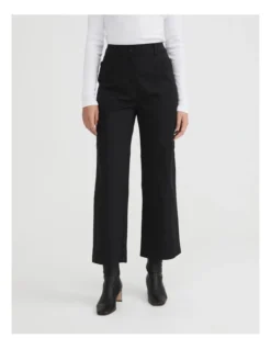 Cotton Blend Pocket Detail Pant In Black