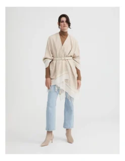 Stripe Wrap In Camel