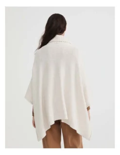 Rib Neck Poncho In Oatmeal Marle -Myer Clothing Shop 993247390 4 720x928