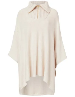 Rib Neck Poncho In Oatmeal Marle -Myer Clothing Shop 993247390 5 720x928