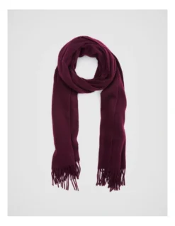 Luxe Essential Wool Blend Scarf In Bordeaux