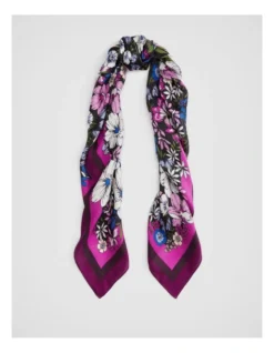 Primrose Print Silk Scarf In Berry
