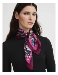 Primrose Print Silk Scarf In Berry -Myer Clothing Shop 993248380 4 720x928