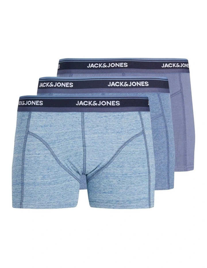 Jack & Jones Wells 3 Pack Trunks In Vintage Indigo 1 Jack & Jones Wells 3 Pack Trunks In Vintage Indigo