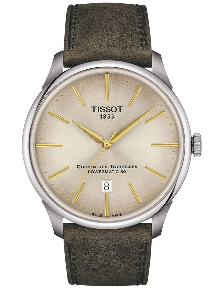 Tissot Chemin Des Tourelles Powermatic 80 42mm T1394071626100 Watch In Ivory 1 Tissot Chemin Des Tourelles Powermatic 80 42mm T1394071626100 Watch In Ivory