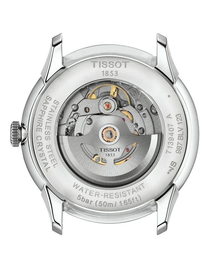 Tissot Chemin Des Tourelles Powermatic 80 42mm T1394071626100 Watch In Ivory 4 Tissot Chemin Des Tourelles Powermatic 80 42mm T1394071626100 Watch In Ivory - Image 4