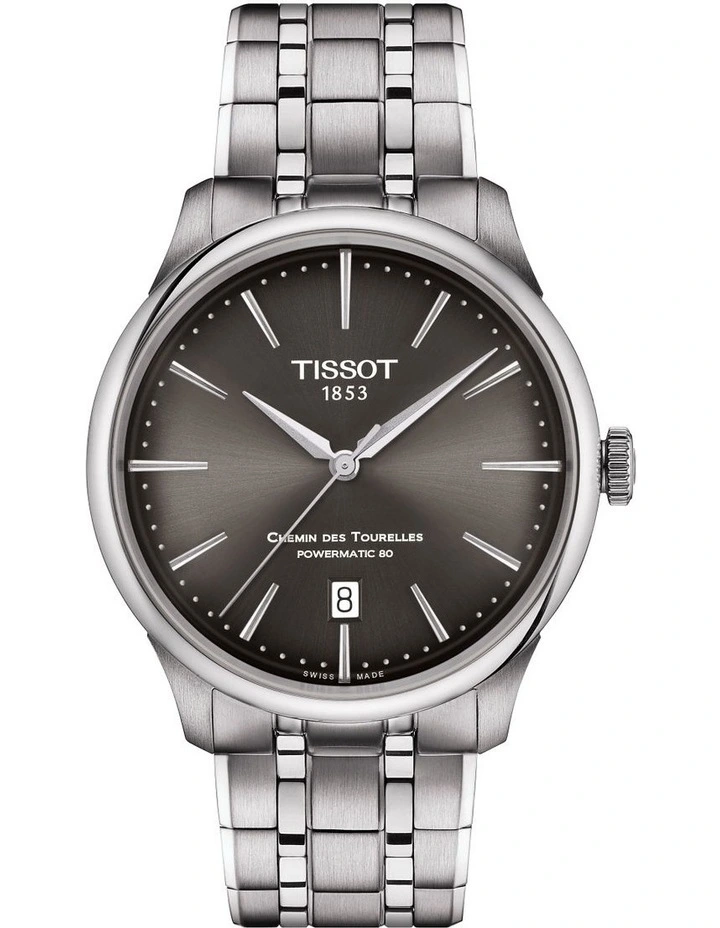 Tissot Chemin Des Tourelles Powermatic 80 39mm T1398071106100 Watch In Grey 1 Tissot Chemin Des Tourelles Powermatic 80 39mm T1398071106100 Watch In Grey