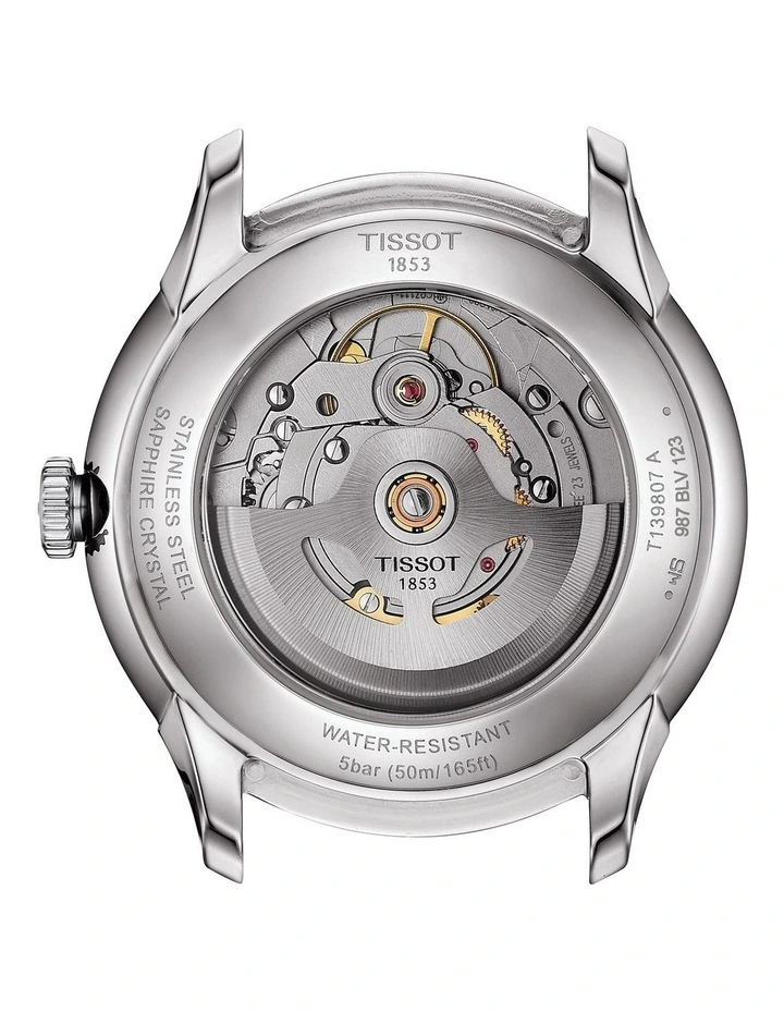 Tissot Chemin Des Tourelles Powermatic 80 39mm T1398071604100 Watch In Blue/Brown Leather 4 Tissot Chemin Des Tourelles Powermatic 80 39mm T1398071604100 Watch In Blue/Brown Leather - Image 4