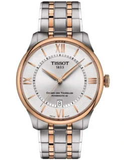 Tissot Chemin Des Tourelles Powermatic 80 39mm T1398072203800 Watch In Silver/Rose Gold