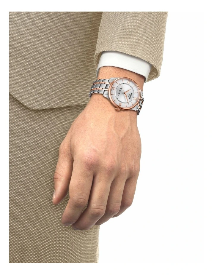 Tissot Chemin Des Tourelles Powermatic 80 39mm T1398072203800 Watch In Silver/Rose Gold 2 Tissot Chemin Des Tourelles Powermatic 80 39mm T1398072203800 Watch In Silver/Rose Gold - Image 2