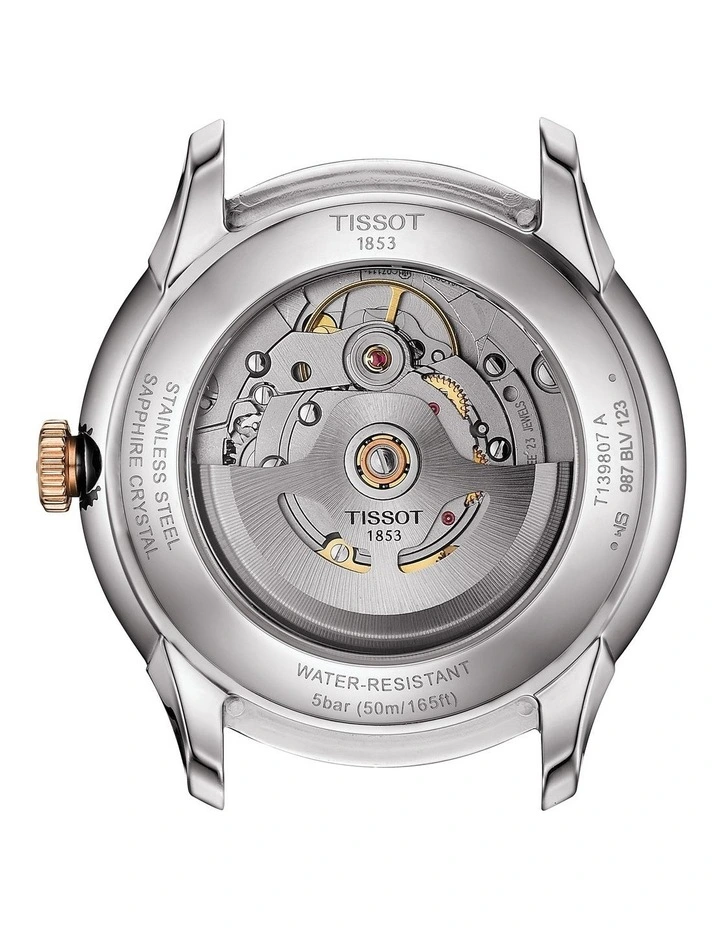 Tissot Chemin Des Tourelles Powermatic 80 39mm T1398072203800 Watch In Silver/Rose Gold 4 Tissot Chemin Des Tourelles Powermatic 80 39mm T1398072203800 Watch In Silver/Rose Gold - Image 4