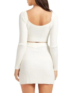 C'est Belle Knit Mini Skirt In Cream -Myer Clothing Shop 993354490 993354130 3 720x928