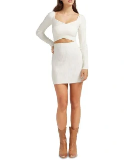 C'est Belle Knit Mini Skirt In Cream -Myer Clothing Shop 993354490 993354130 4 720x928