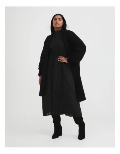 Mohair Knit Cardigan In Black