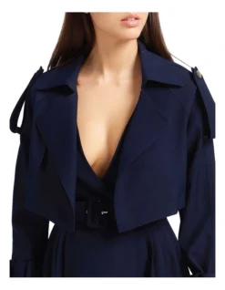 Manhattan Cropped Trench In Navy 11 Manhattan Cropped Trench In Navy -Myer Clothing Shop 993732670 993728170 6 720x928