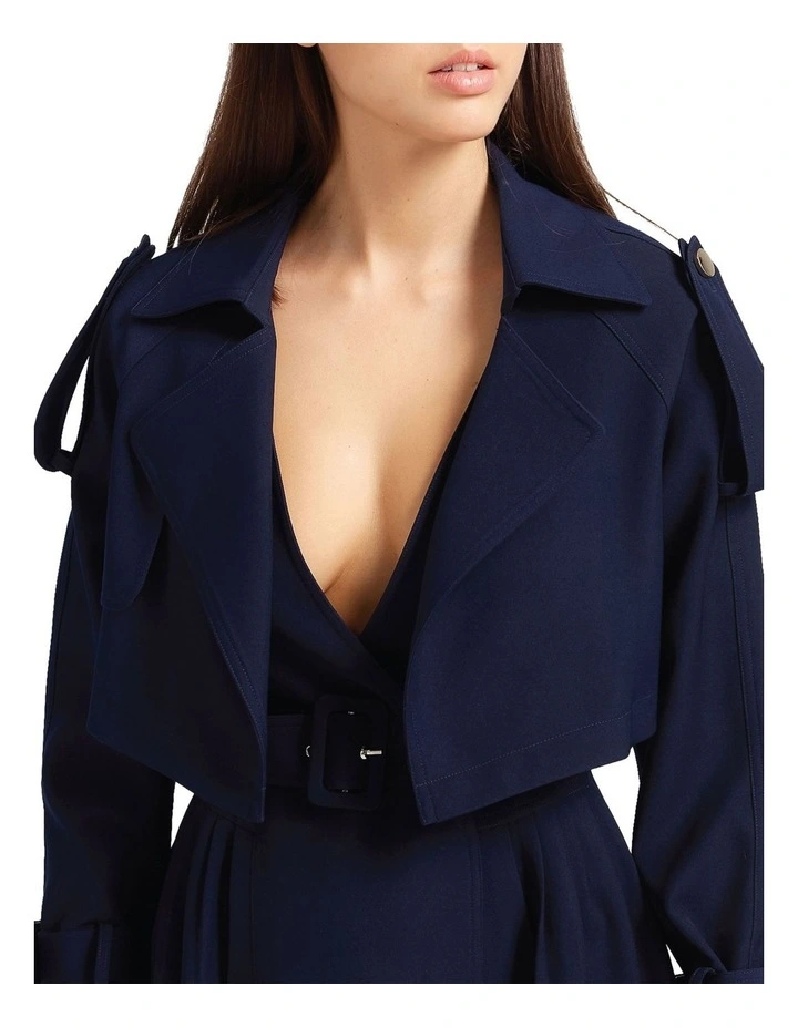 Manhattan Cropped Trench In Navy 6 Manhattan Cropped Trench In Navy - Image 6