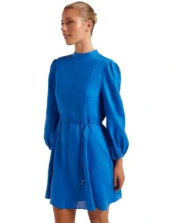 Forever New Melanie High Neck Swing Dress In Blue -Myer Clothing Shop 994341610 3 720x928
