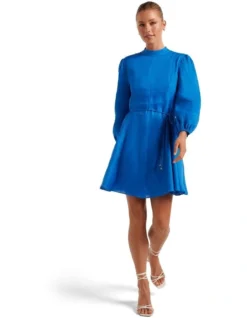 Forever New Melanie High Neck Swing Dress In Blue -Myer Clothing Shop 994341610 5 720x928