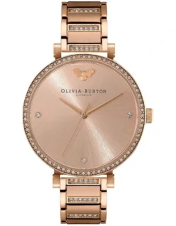 Olivia Burton Belgrave Stainless Steel Watch In Blush Sunray