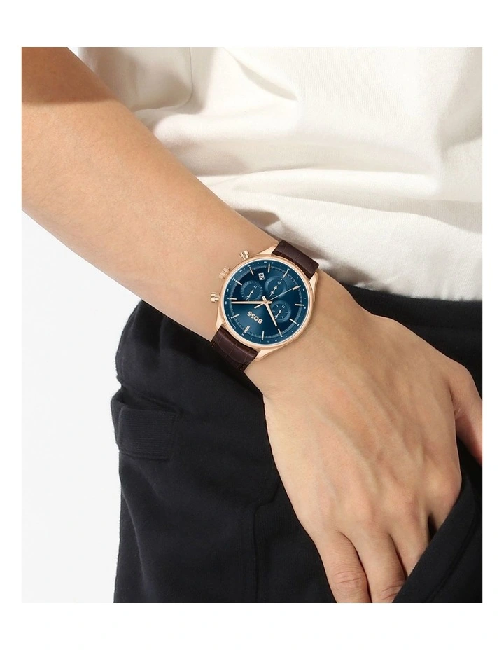 Hugo Boss Gregor Stainless Steel Watch In Blue Sunray 4 Hugo Boss Gregor Stainless Steel Watch In Blue Sunray - Image 4