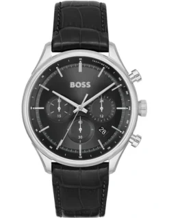 Hugo Boss Gregor Stainless Steel Watch In Black Sunray