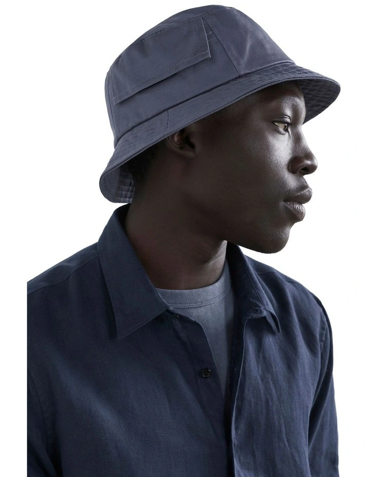 French Connection Pocket Bucket Hat In Blue 2 French Connection Pocket Bucket Hat In Blue - Image 2