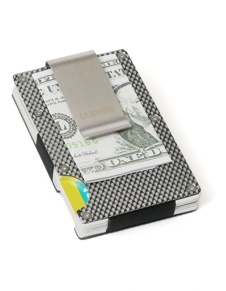 Minimalist Unisex Metal Wallet Carbon Fiber In Silver 5 Minimalist Unisex Metal Wallet Carbon Fiber In Silver - Image 5