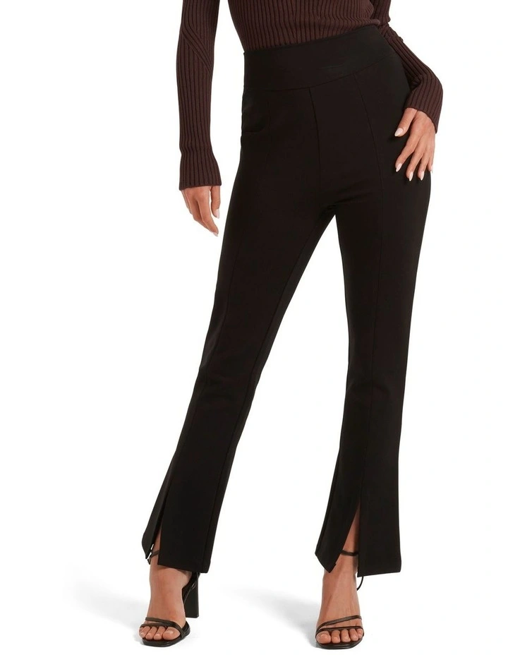 Layla Split Leg Ponte Pant In Black 1 Layla Split Leg Ponte Pant In Black