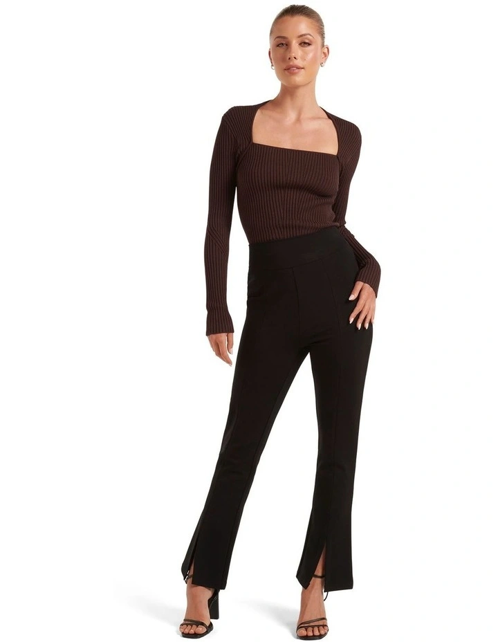 Layla Split Leg Ponte Pant In Black 5 Layla Split Leg Ponte Pant In Black - Image 5