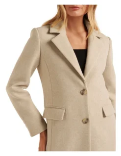 Forever New Baxter Single Breasted Longline Coat In Brown -Myer Clothing Shop 995429800 4 720x928