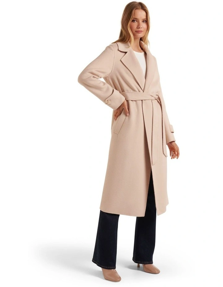 Forever New Devon Felled Coat In Cream 3 Forever New Devon Felled Coat In Cream - Image 3