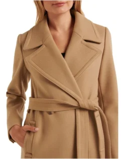 Forever New Olivia Wrap Coat In Brown 7 Forever New Olivia Wrap Coat In Brown -Myer Clothing Shop 995437630 4 720x928