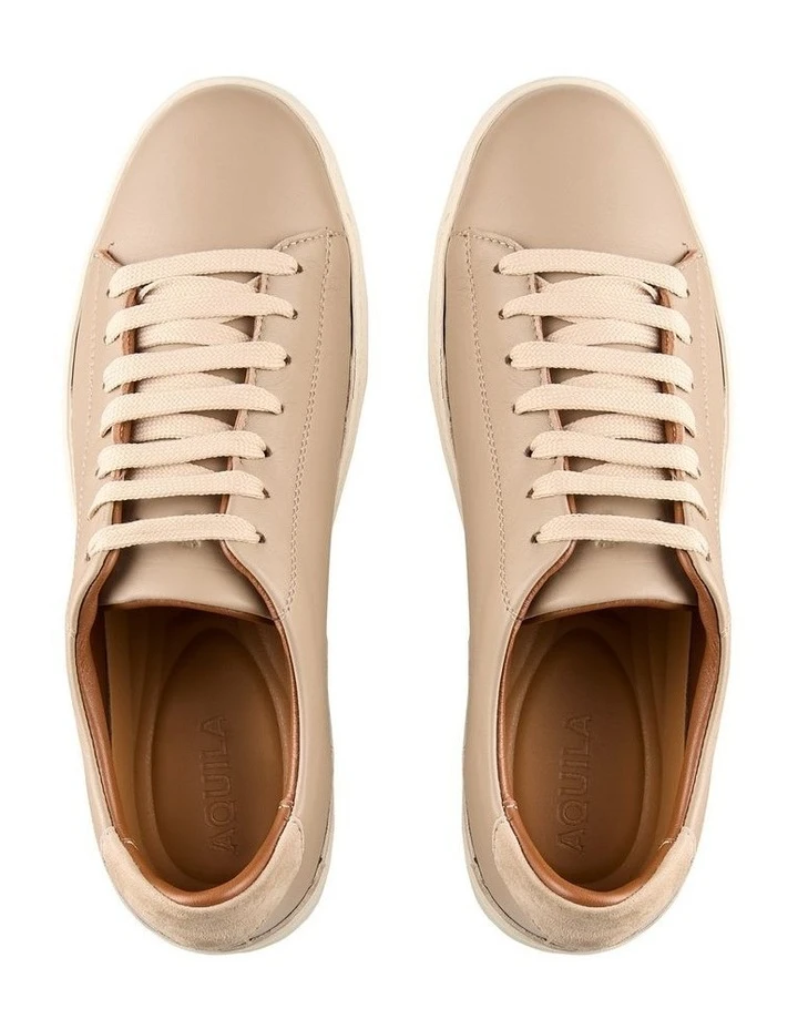 Perry Leather Sneakers In Taupe 3 Perry Leather Sneakers In Taupe - Image 3